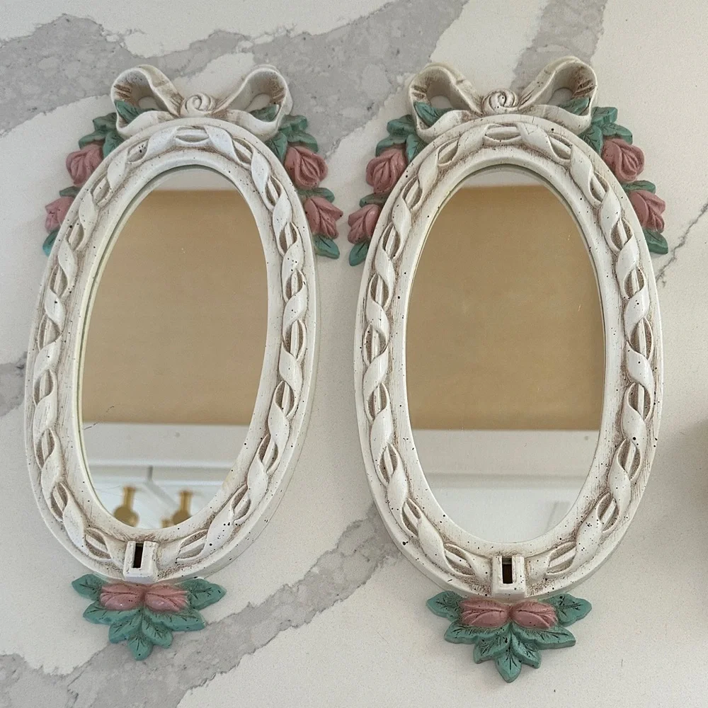 Vintage Style Wall Sconce Mirrors with Candle Holders